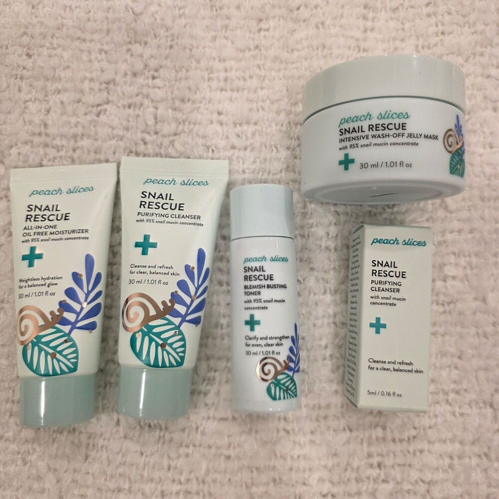 Big Peach Slices Snail Rescue Skincare Lot